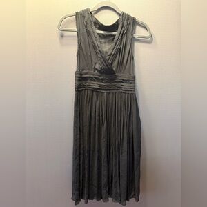 Banana Republic Black Silk Sleeveless V-Neck Midi Dress